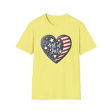 Heart 4th of July - Unisex Softstyle T-Shirt
