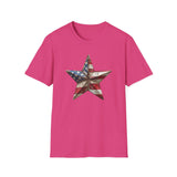 USA Flag Star - Unisex Softstyle T-Shirt