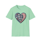 Heart 4th of July - Unisex Softstyle T-Shirt