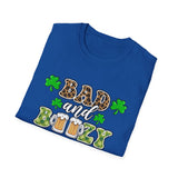 Bad And Boozy St Patrick's Day Softstyle T Shirt - Funny Shirt, St Patties Shirt, Green Shirt