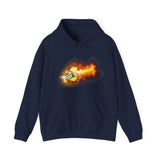 Flaming Softball Hoodie - Softball Hoodie, Softball Gift Idea, Softball Lover, Game Day, Softballer, Softball Life - Unisex Heavy Blend