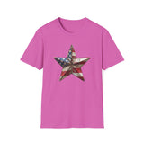 USA Flag Star - Unisex Softstyle T-Shirt
