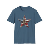 USA Flag Star - Unisex Softstyle T-Shirt