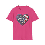 Heart 4th of July - Unisex Softstyle T-Shirt