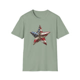 USA Flag Star - Unisex Softstyle T-Shirt