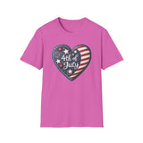 Heart 4th of July - Unisex Softstyle T-Shirt