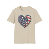 Heart 4th of July - Unisex Softstyle T-Shirt