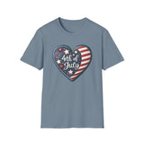Heart 4th of July - Unisex Softstyle T-Shirt