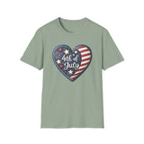 Heart 4th of July - Unisex Softstyle T-Shirt