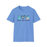 Peace Love Beach - Unisex Softstyle T-Shirt