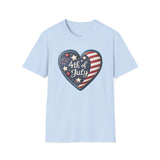 Heart 4th of July - Unisex Softstyle T-Shirt