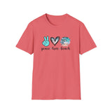Peace Love Beach - Unisex Softstyle T-Shirt