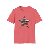 USA Flag Star - Unisex Softstyle T-Shirt