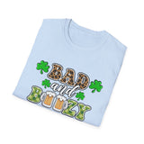 Bad And Boozy St Patrick's Day Softstyle T Shirt - Funny Shirt, St Patties Shirt, Green Shirt