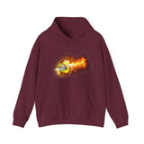 Flaming Softball Hoodie - Softball Hoodie, Softball Gift Idea, Softball Lover, Game Day, Softballer, Softball Life - Unisex Heavy Blend