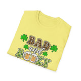 Bad And Boozy St Patrick's Day Softstyle T Shirt - Funny Shirt, St Patties Shirt, Green Shirt