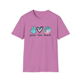 Peace Love Beach - Unisex Softstyle T-Shirt