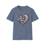Heart 4th of July - Unisex Softstyle T-Shirt