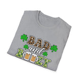 Bad And Boozy St Patrick's Day Softstyle T Shirt - Funny Shirt, St Patties Shirt, Green Shirt