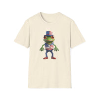 USA Frog 4th of July Shield - Unisex Softstyle T-Shirt