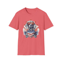 Patriotic Dachshund 4th of July - Unisex Softstyle T-Shirt