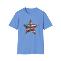 USA Flag Star 4th of July - Unisex Softstyle T-Shirt