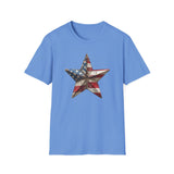 USA Flag Star 4th of July - Unisex Softstyle T-Shirt