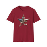 USA Flag Star 4th of July - Unisex Softstyle T-Shirt