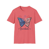 Butterfly Freedom 4th of July - Unisex Softstyle T-Shirt