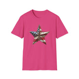 USA Flag Star 4th of July - Unisex Softstyle T-Shirt