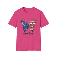 Butterfly Freedom 4th of July - Unisex Softstyle T-Shirt