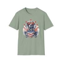 Patriotic Dachshund 4th of July - Unisex Softstyle T-Shirt