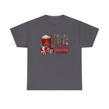 I Run On Coffee And Christmas Cheer Funny Shirt - Christmas Funny Holiday Graphic T Shirt Short Sleeve Unisex Jersey Tee