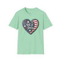 Heart 4th of July - Unisex Softstyle T-Shirt