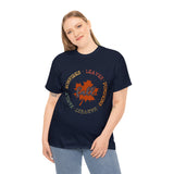 Fall Shirt - Bonfires Leaves Pumpkin Harvest Family - Unisex Heavy Cotton Tee