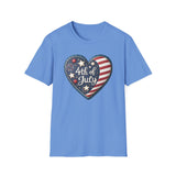 Heart 4th of July - Unisex Softstyle T-Shirt