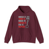 Build It Tune It Race It Break It Fix It Repeat - Fleece Hoodie Funny Birthday Gift