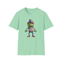 USA Frog 4th of July Shield - Unisex Softstyle T-Shirt