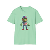 USA Frog 4th of July Shield - Unisex Softstyle T-Shirt
