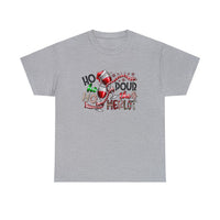 Ho Ho Ho Pour The Merlot Funny Shirt - Christmas Funny Holiday Graphic T Shirt Short Sleeve Unisex Jersey Tee