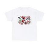 Ho Ho Ho Pour The Merlot Funny Shirt - Christmas Funny Holiday Graphic T Shirt Short Sleeve Unisex Jersey Tee