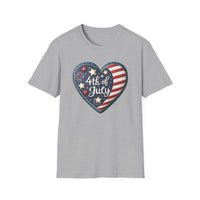 Heart 4th of July - Unisex Softstyle T-Shirt