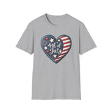Heart 4th of July - Unisex Softstyle T-Shirt
