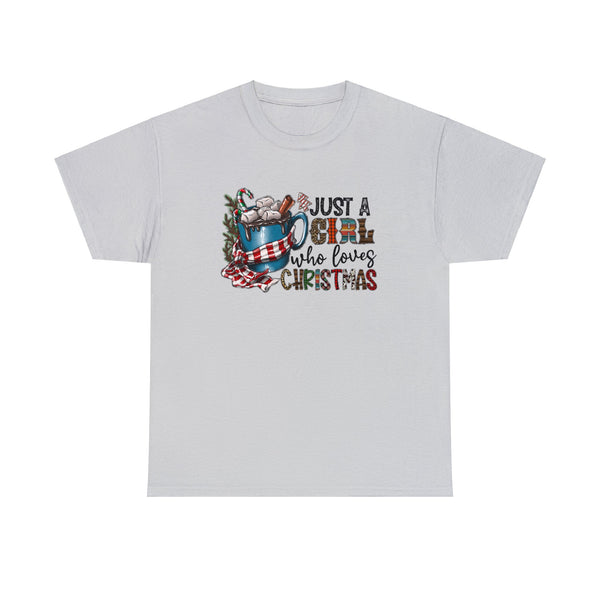 Just A Girl That Loves Christmas Shirt - Christmas Holiday Graphic T Shirt Short Sleeve Unisex Jersey Tee