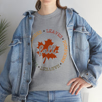 Fall Shirt - Bonfires Leaves Pumpkin Harvest Family - Unisex Heavy Cotton Tee