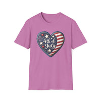 Heart 4th of July - Unisex Softstyle T-Shirt