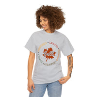 Fall Shirt - Bonfires Leaves Pumpkin Harvest Family - Unisex Heavy Cotton Tee