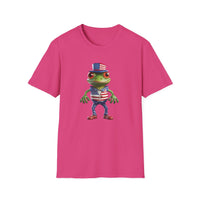 USA Frog 4th of July Shield - Unisex Softstyle T-Shirt