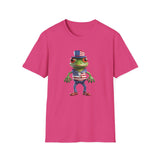 USA Frog 4th of July Shield - Unisex Softstyle T-Shirt