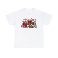 Christmas Coffee Gnome Funny Shirt - Christmas Funny Holiday Graphic T Shirt Short Sleeve Unisex Jersey Tee